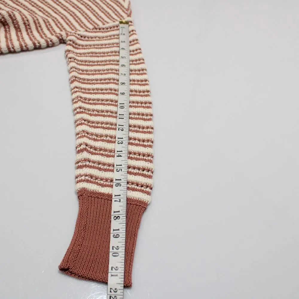 Veronica Beard NWT Bisa Striped Sweater Size Small in White/Mauve Cotton Blend - Picture 6 of 9